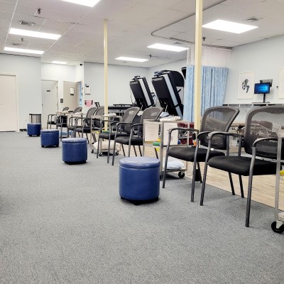 Picture of Melville, NY Physical Therapy Patient suite with chairs for car accident injury treatment.
