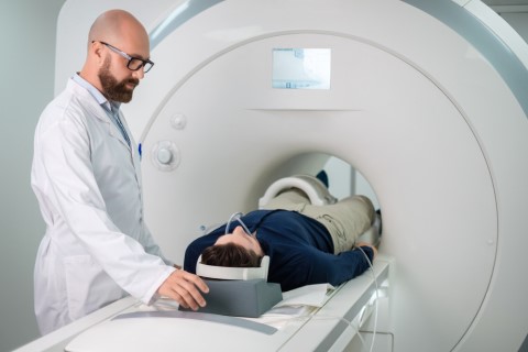 A picture of a patient going into the MRI machine, a diagnostic test in Suffolk County, NY in Long Island